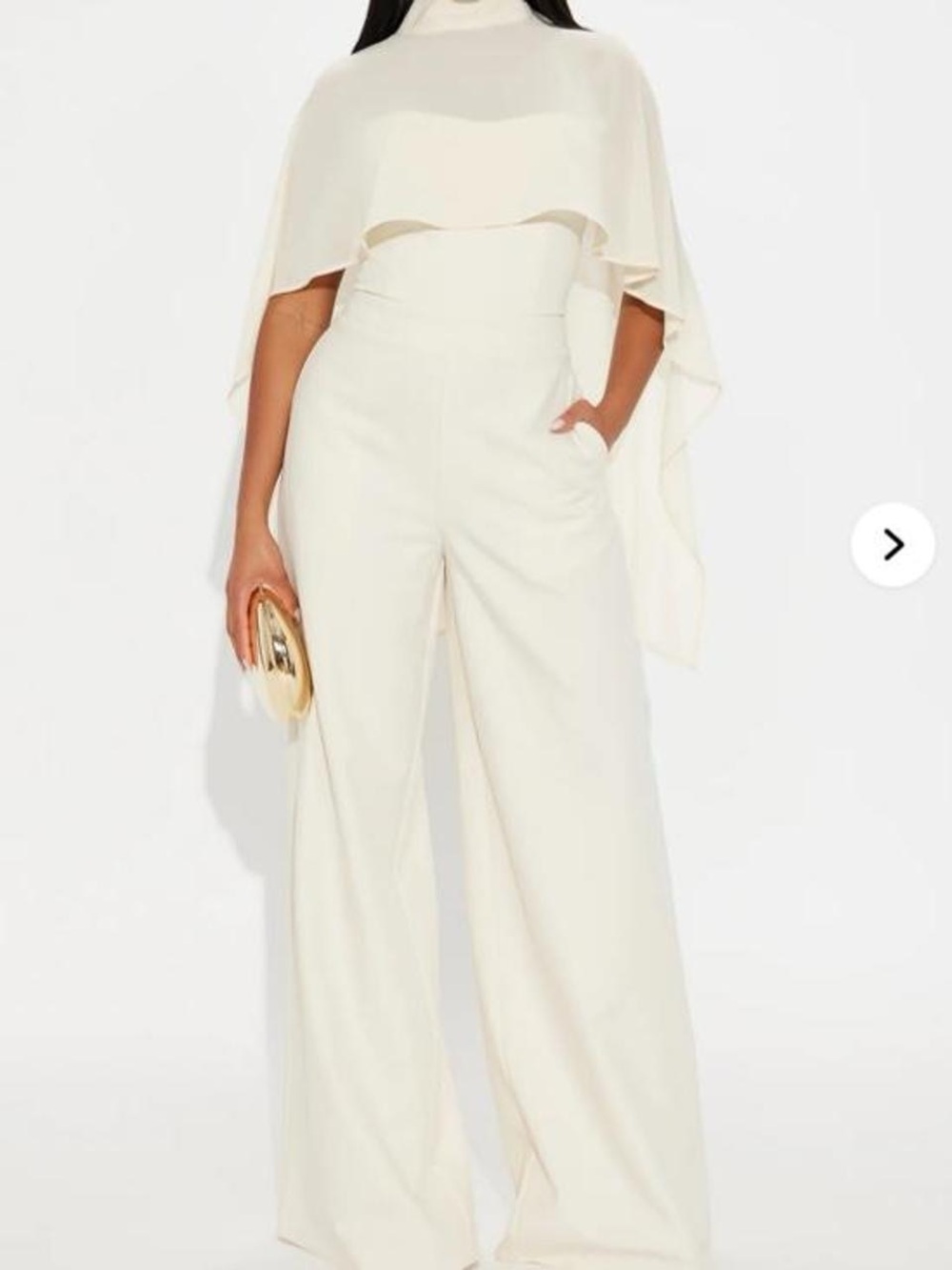 Fashion Nova Alessia Cape Wide
Leg Jumpsuit Set